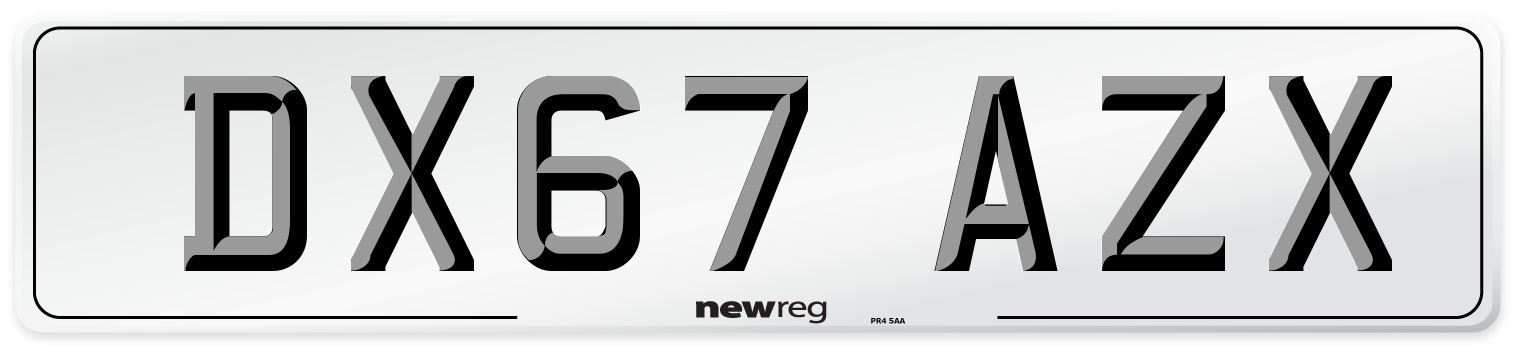 DX67 AZX Number Plate from New Reg